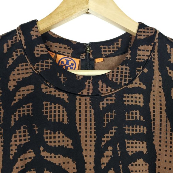 Tory Burch Cadence Sheath Brown Black Dress - Picture 2 of 8